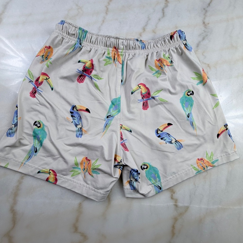Chubbies Mens Tropical Bird Print Shorts Small Gray Toucan Parrot Summer 5044 - Picture 6 of 10